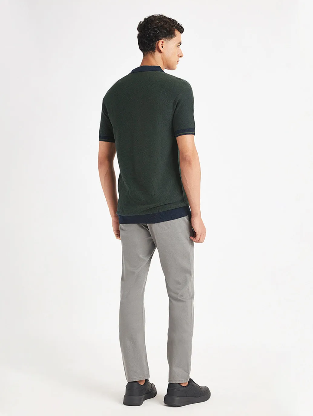 Men's Solid Slim Fit Polo T-Shirt