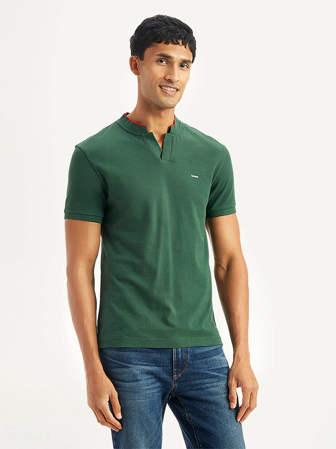 Men's Solid Slim Fit Polo T-Shirt