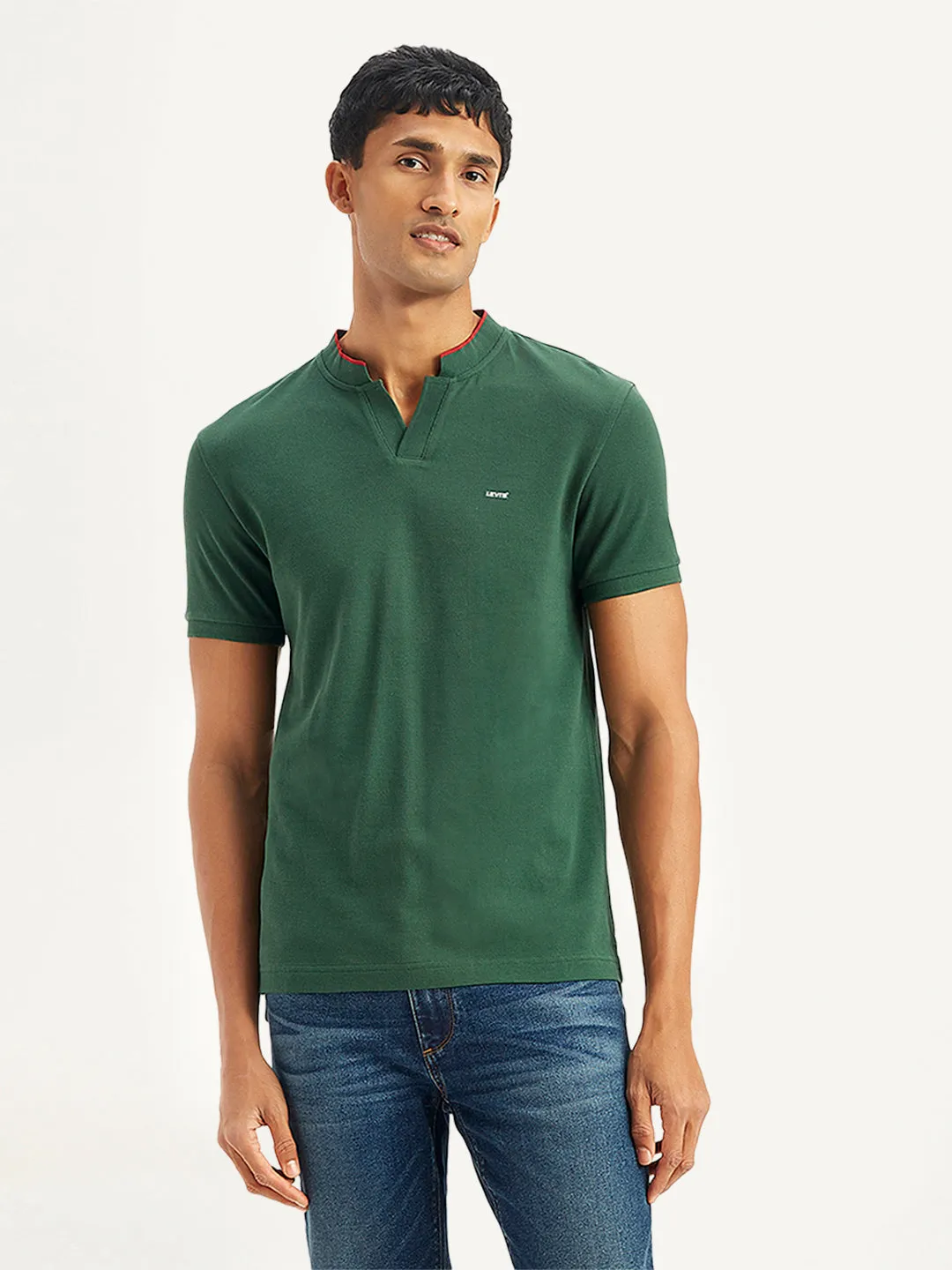 Men's Solid Slim Fit Polo T-Shirt