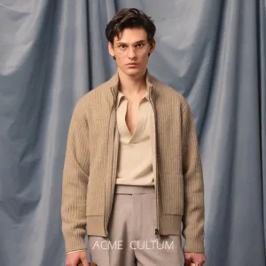 Merino Wool Baseball Cardigan