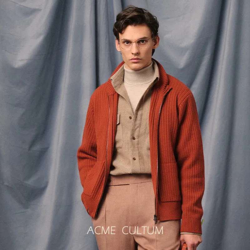 Merino Wool Baseball Cardigan