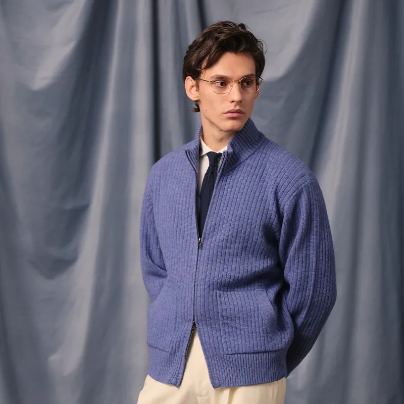 Merino Wool Baseball Cardigan