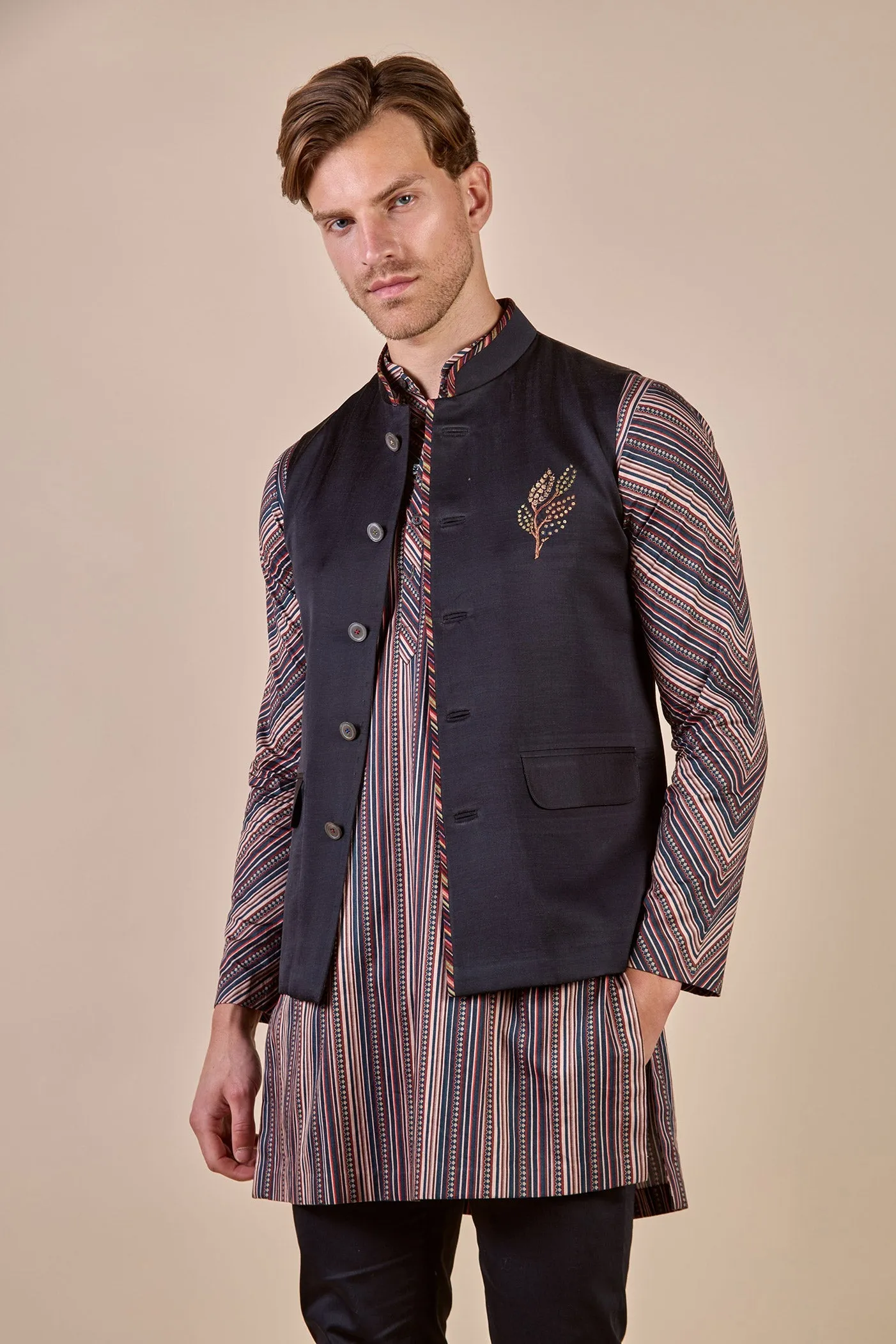 Midnight Blue Nehru Jacket