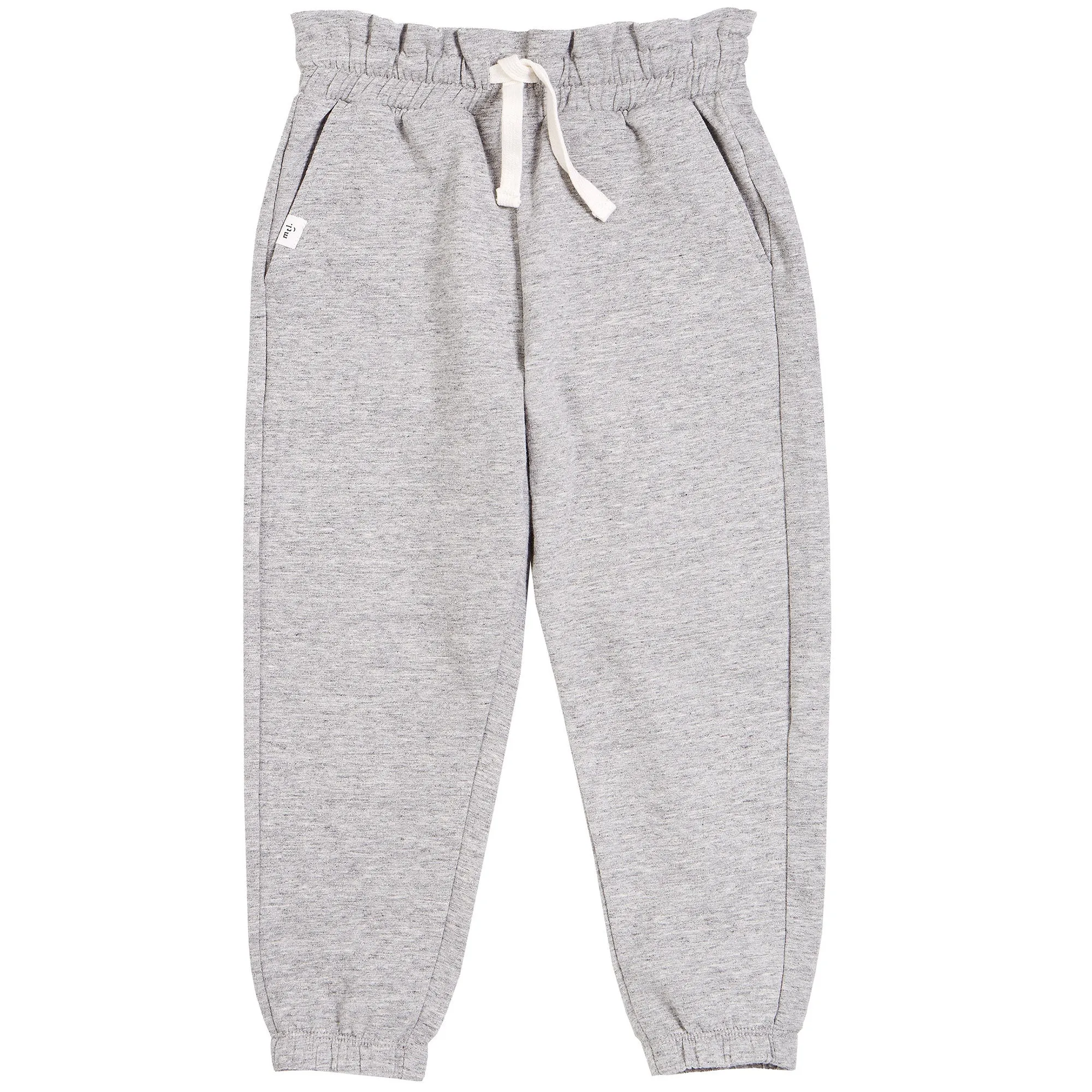 Miles - Basic Paperbag Waist Joggers - Heather Grey