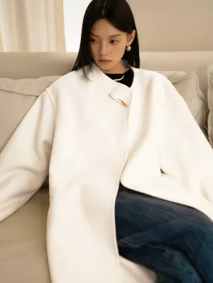 Minimalist Gold-Embellished Oversized Coat