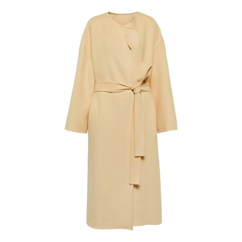 Minimalist Gold-Embellished Oversized Coat