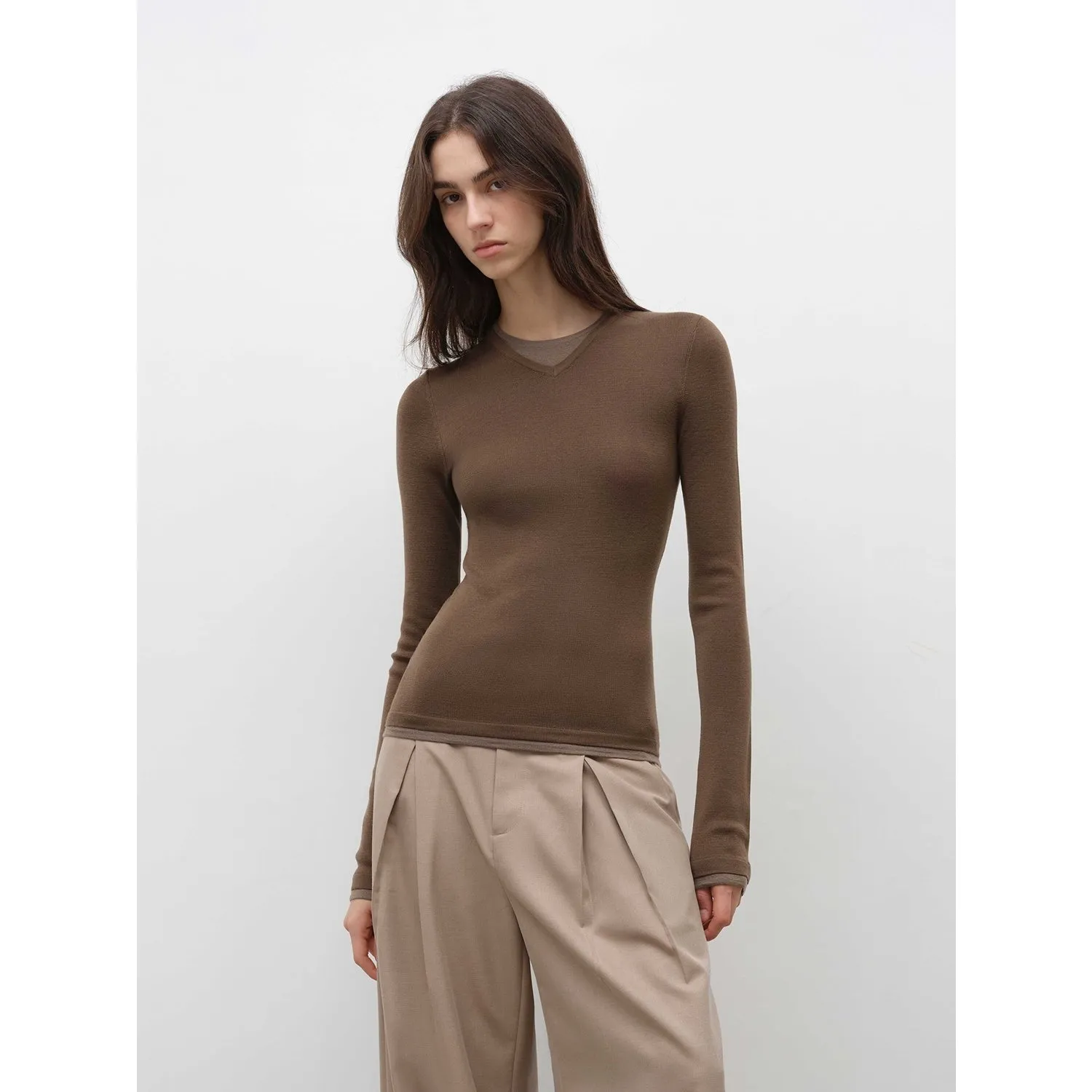 Minimalist Wool Knit Sweater