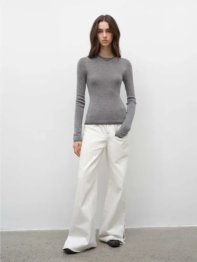 Minimalist Wool Knit Sweater