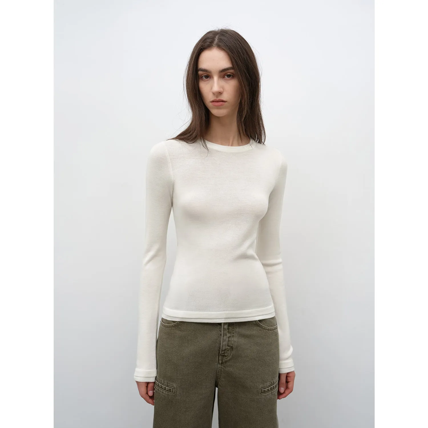 Minimalist Wool Knit Sweater