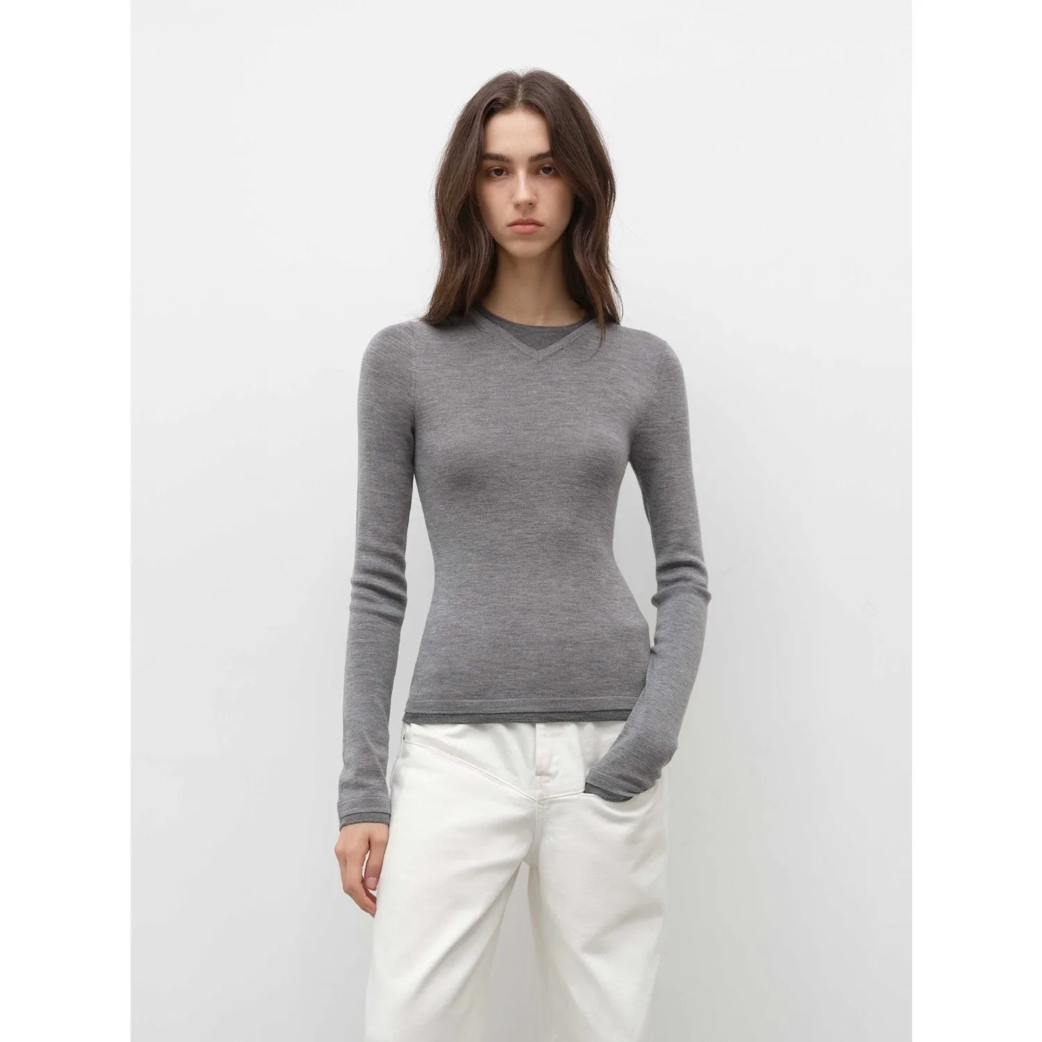 Minimalist Wool Knit Sweater