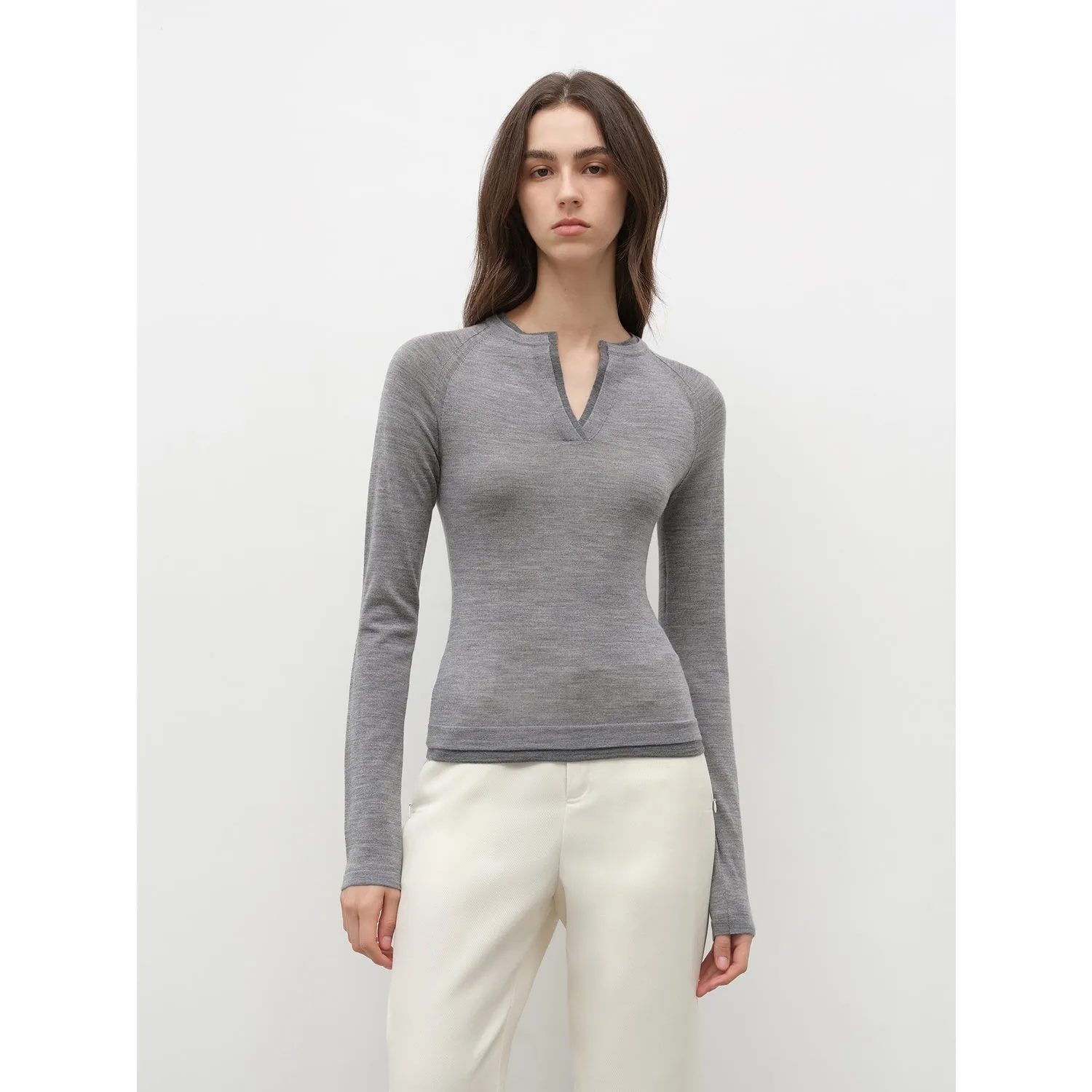 Minimalist Wool Knit Sweater
