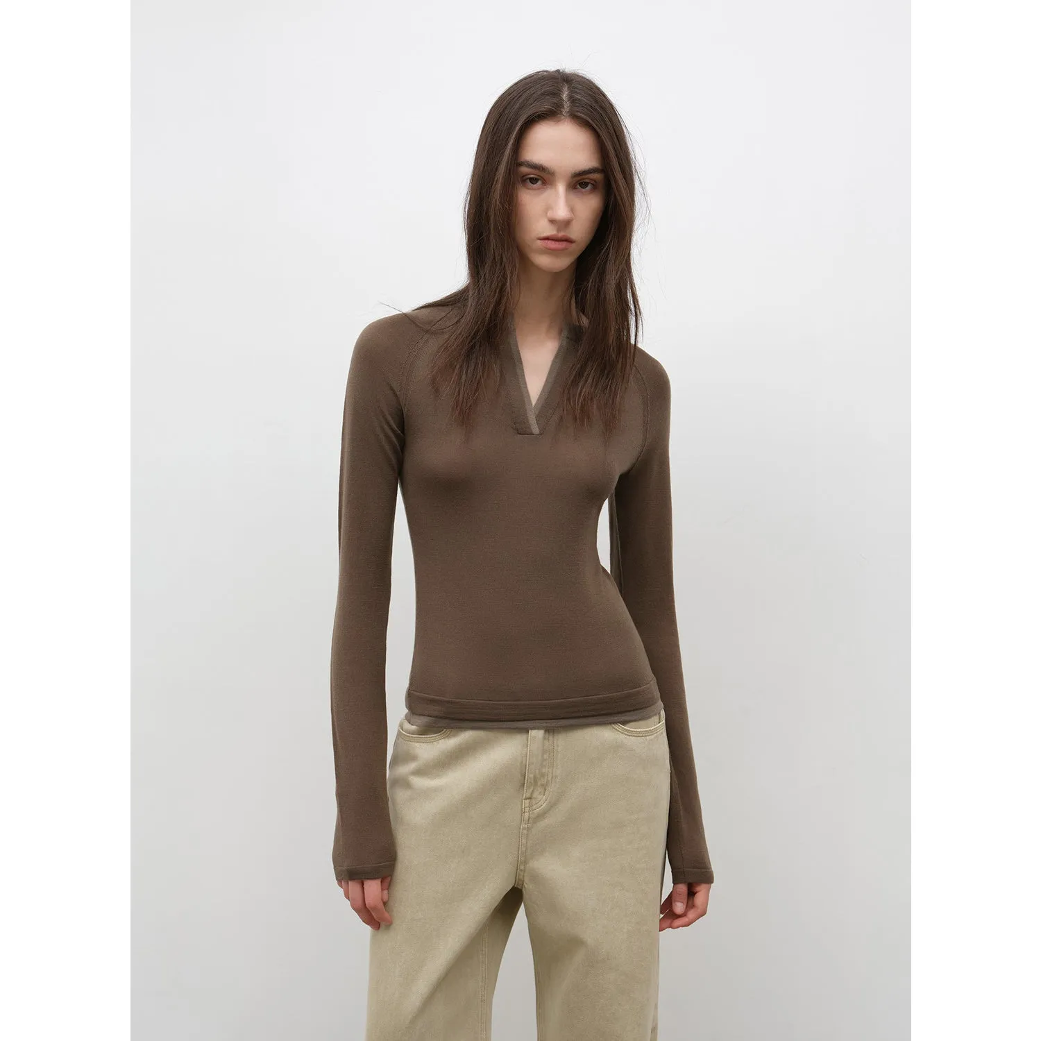 Minimalist Wool Knit Sweater