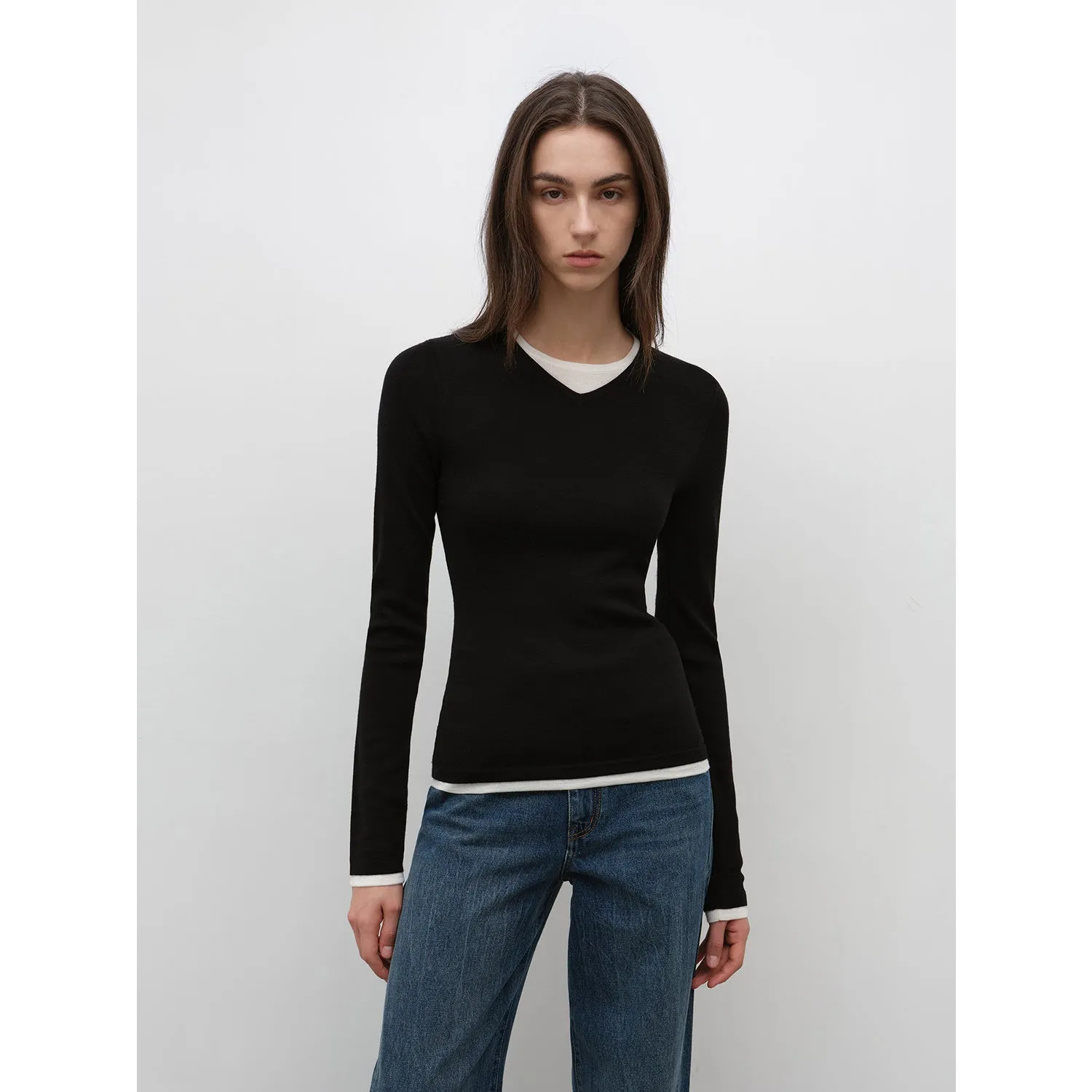 Minimalist Wool Knit Sweater