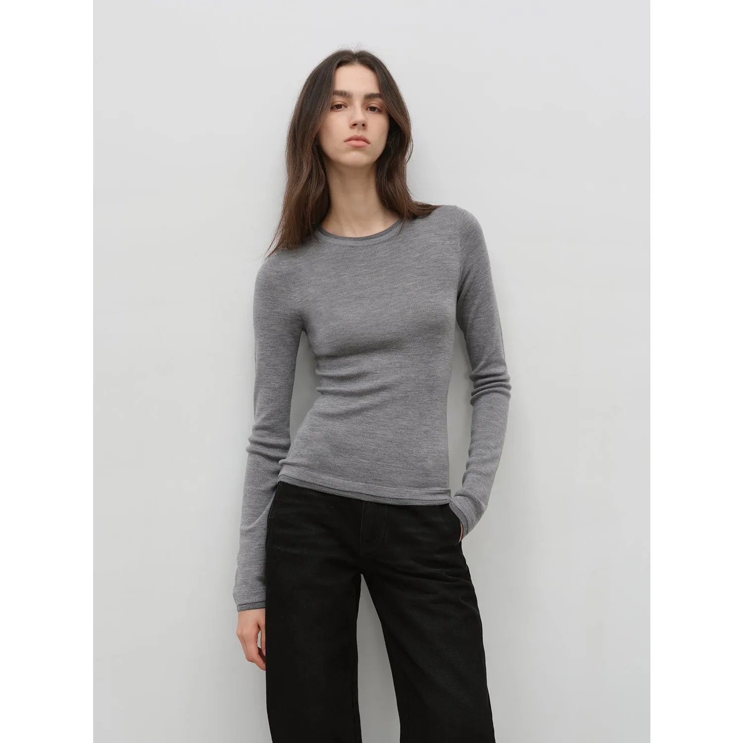 Minimalist Wool Knit Sweater
