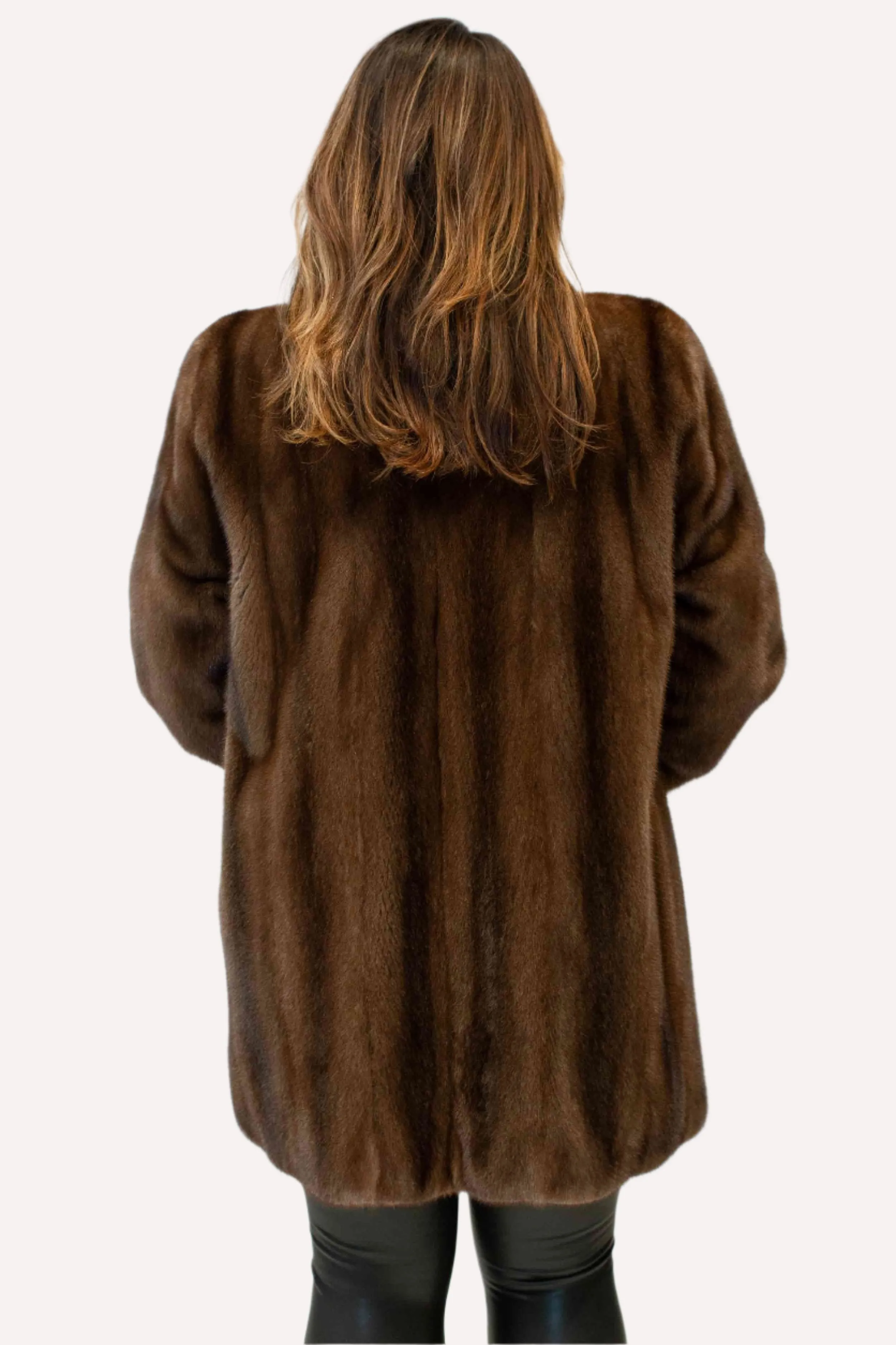 Mink Fur Jacket with Shawl Collar & Bracelet Cuffs