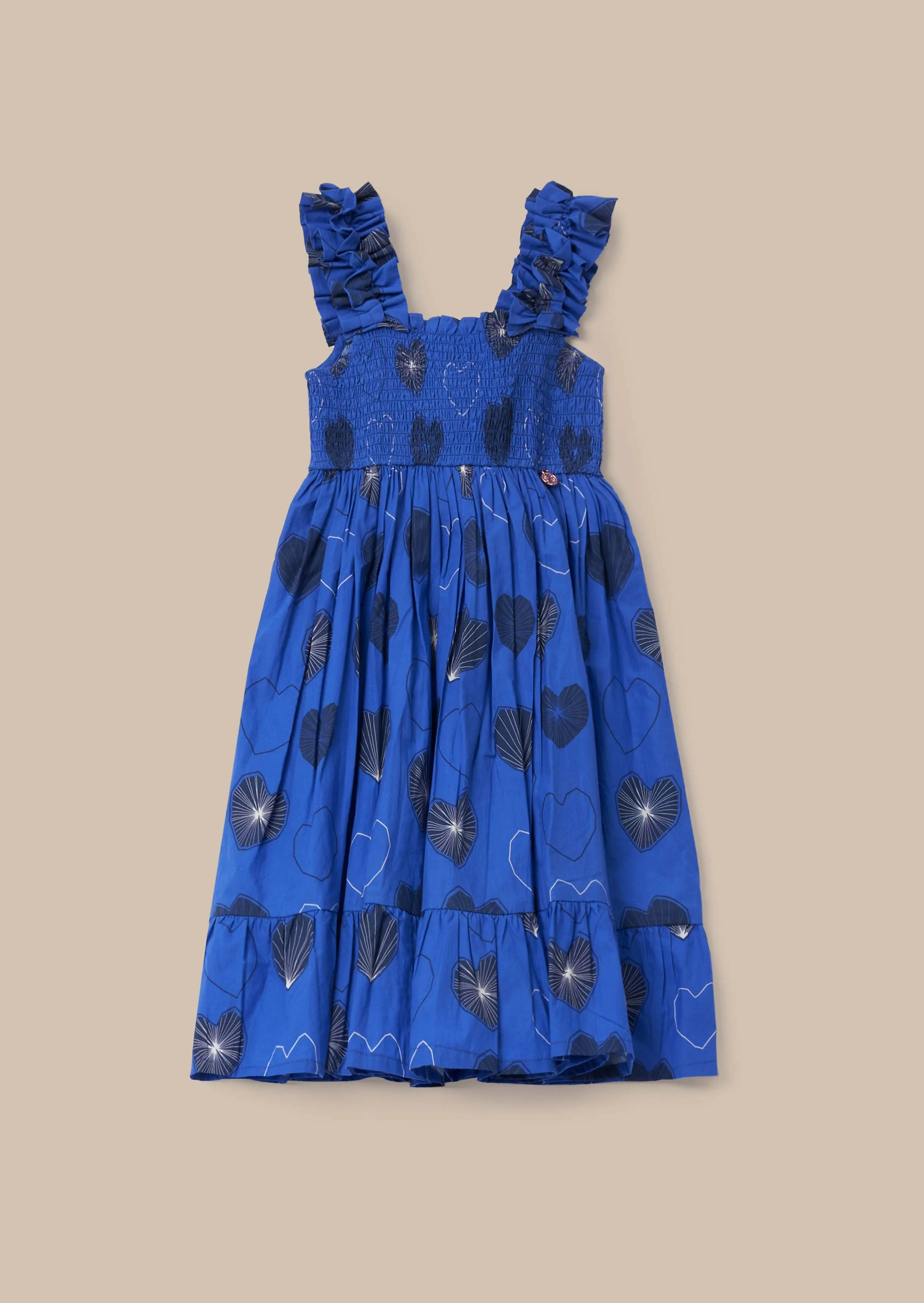 Monique Blue Tiered Print Dress