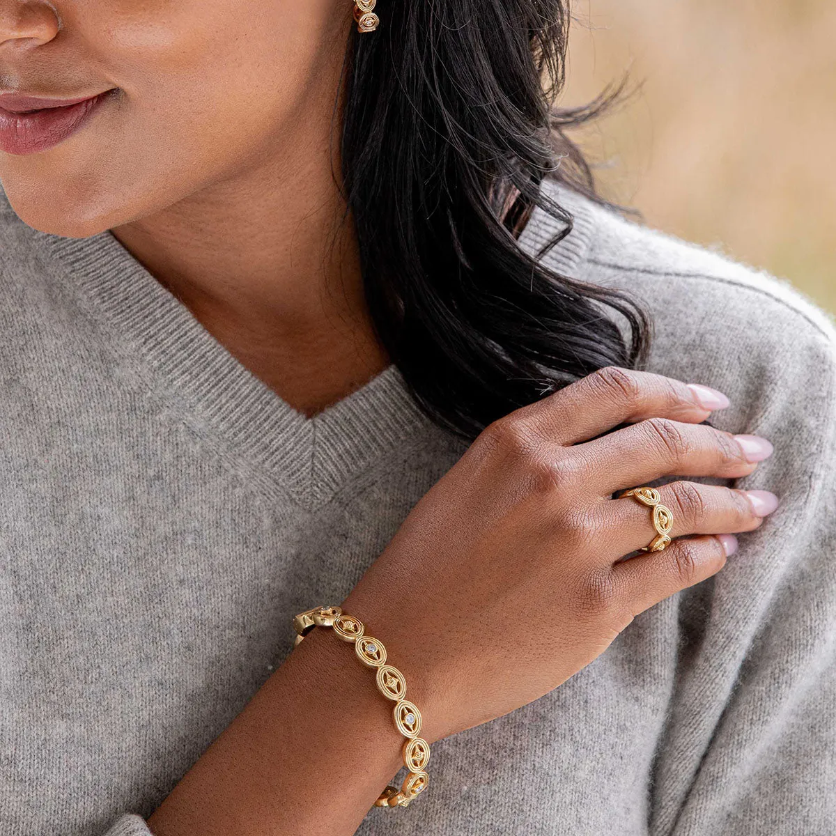 Monique Hinged Bangle - Clear Cubic Zirconia