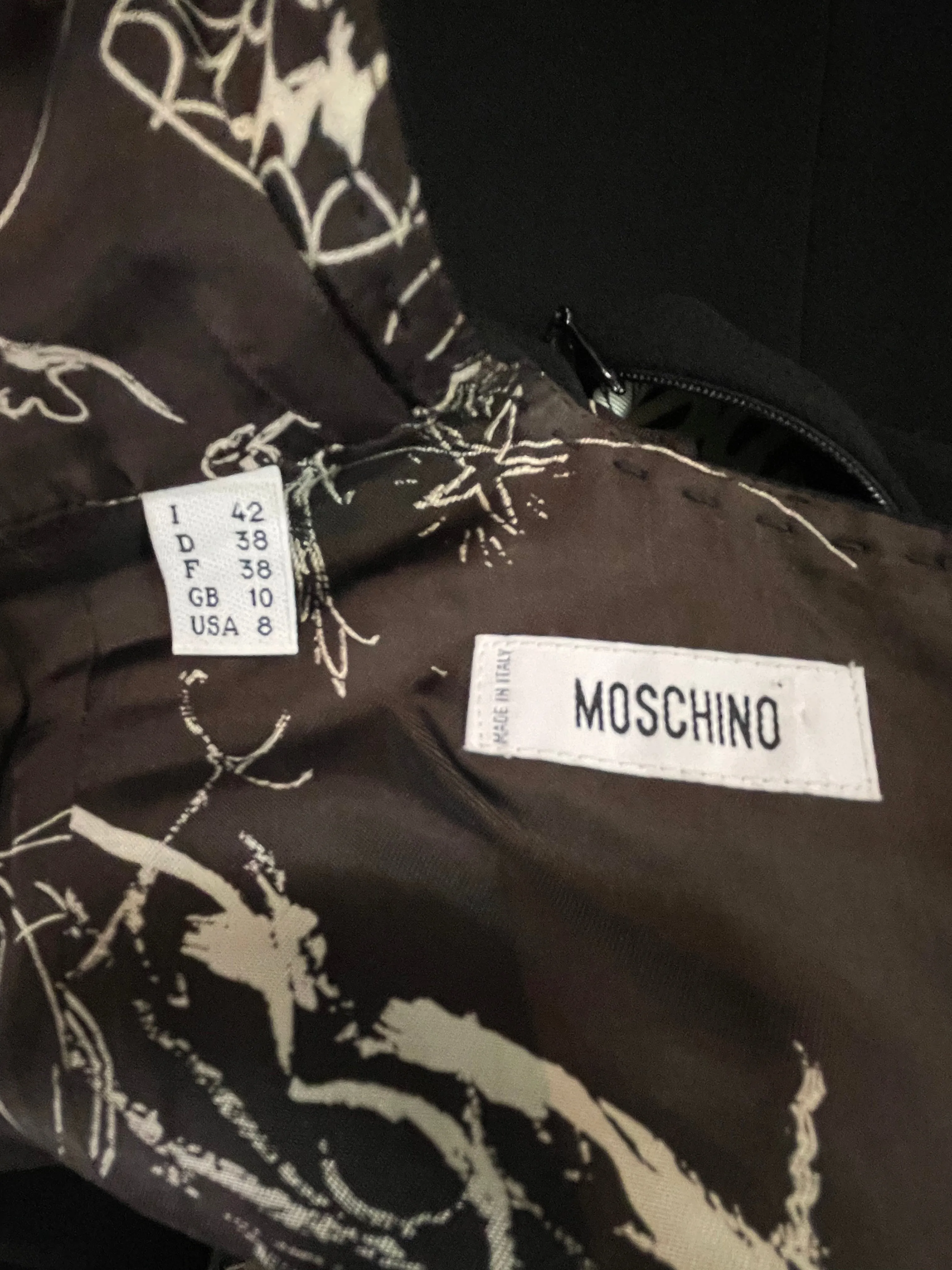 Moschino Early 2000s Little  Black "Tailored" Dress