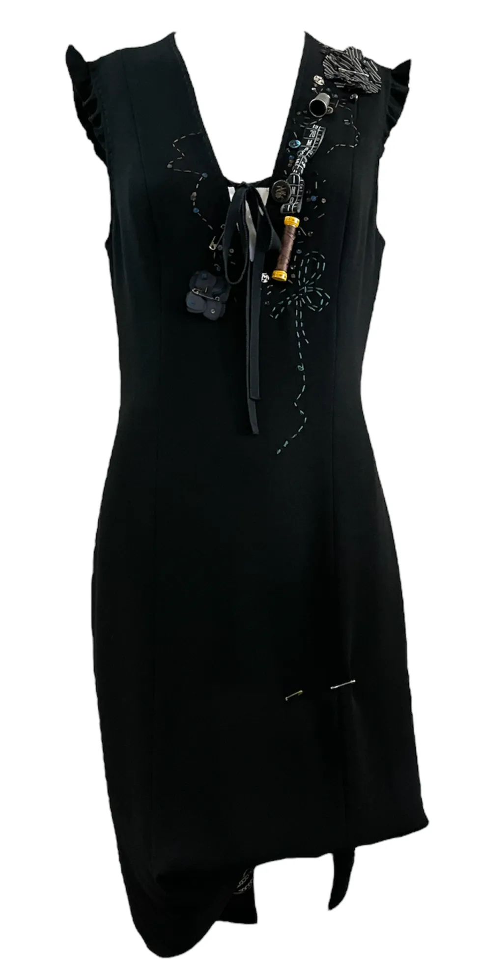 Moschino Early 2000s Little  Black "Tailored" Dress