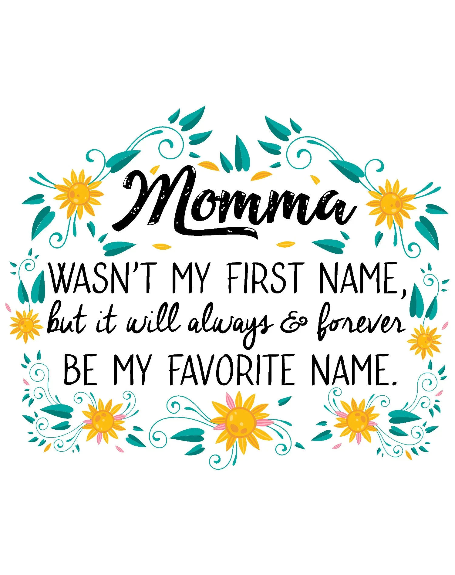 Mother's Day Splash Mom Mum Momma Forever Favourite Flowers Women's T-Shirt