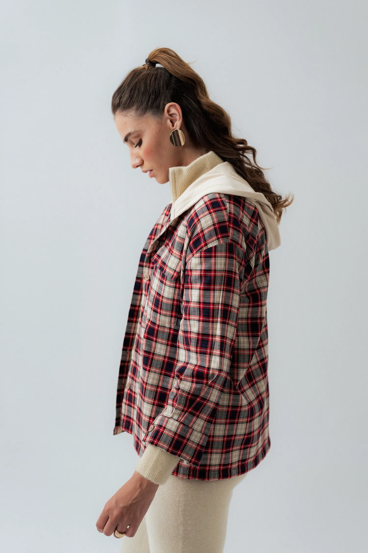 Multi-Colored Oversized Fit Flannel Shirt