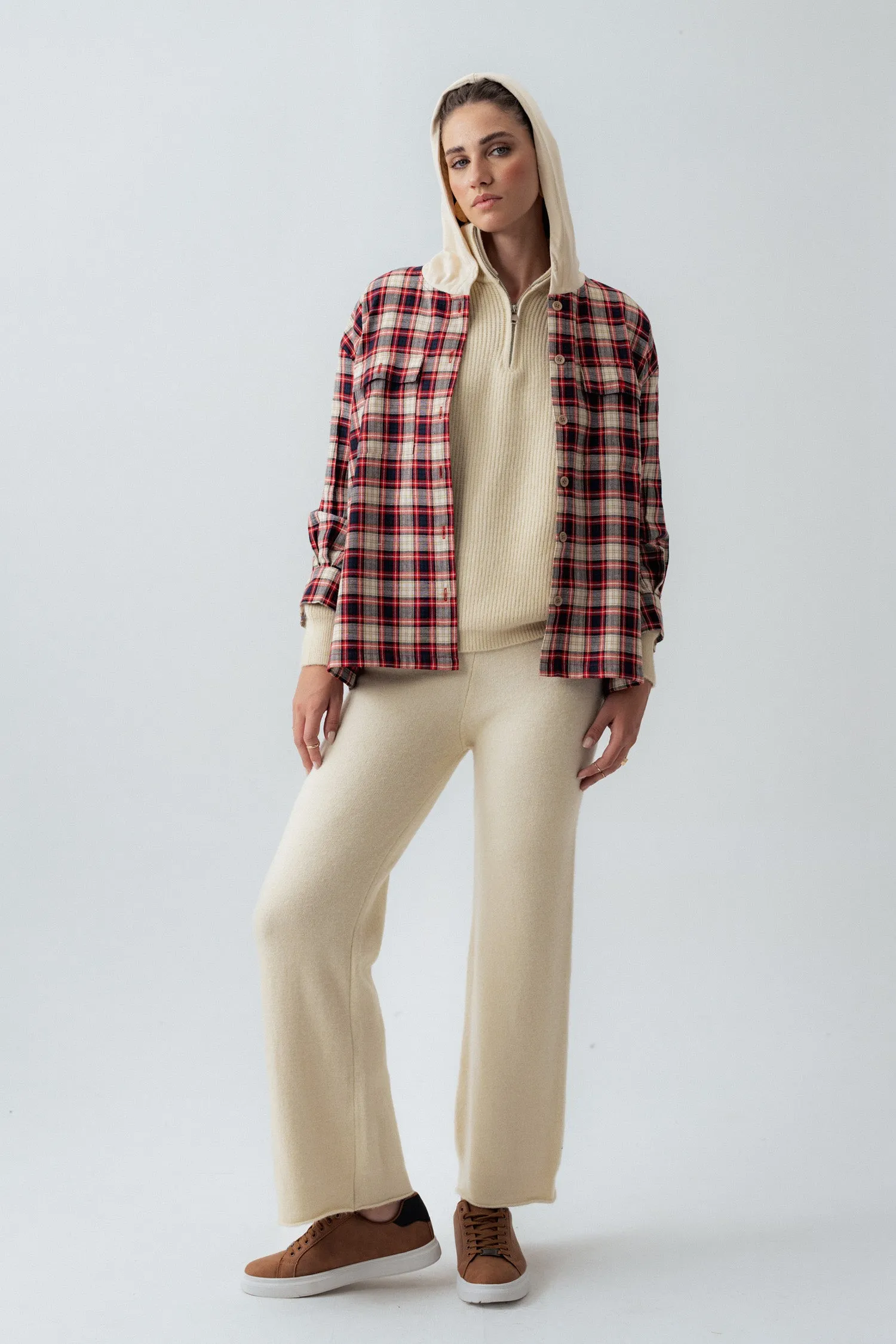 Multi-Colored Oversized Fit Flannel Shirt