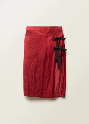 Multi-position textured skirt with bows