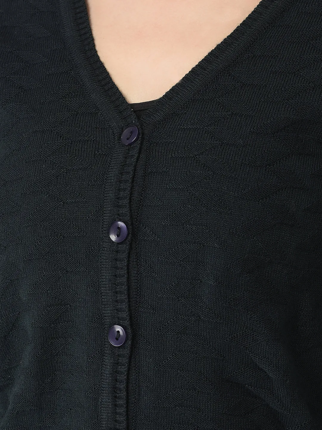 Navy Blue Printed Cardigan