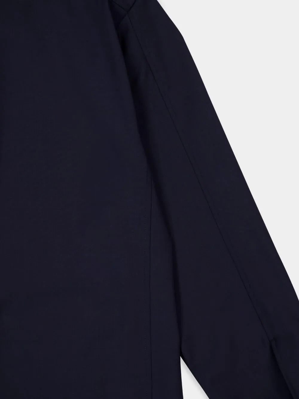 Navy Blue Wool Blend Overshirt