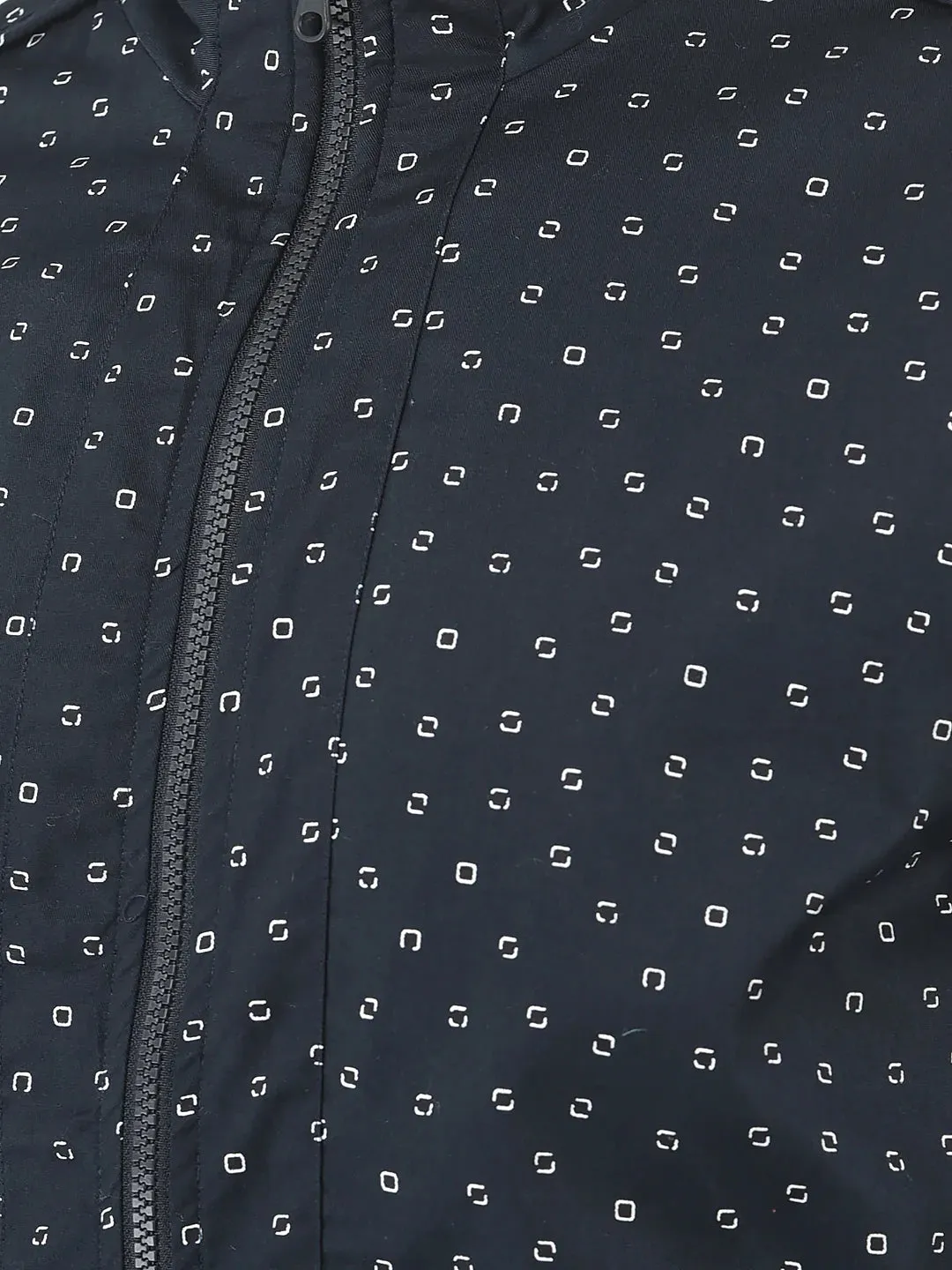 Navy Printed Reversible Bomber Jacket
