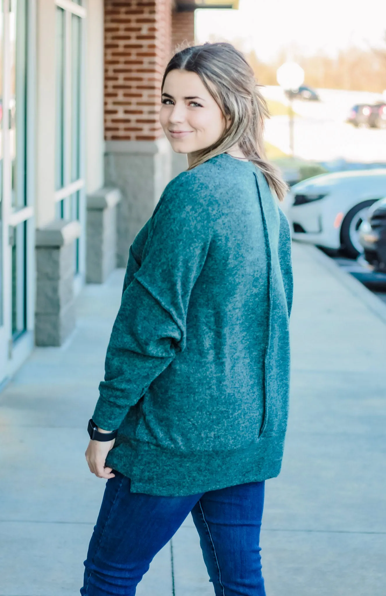 Night Owl Sweater in Hunter Green