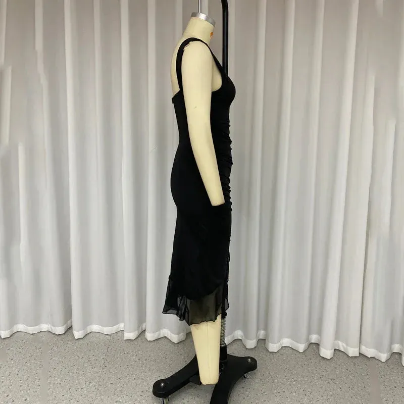 Nipped Waist Slim Backless Party Dresses Streetwear