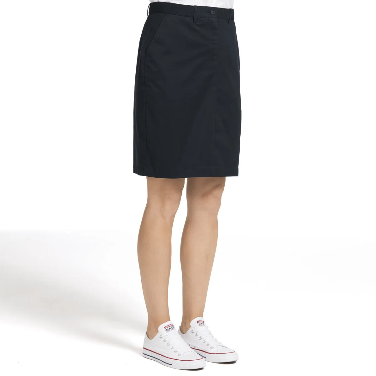 NNT Women's Stretch Cotton Chino Skirt - Black