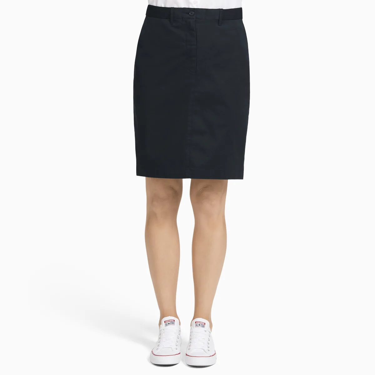 NNT Women's Stretch Cotton Chino Skirt - Black