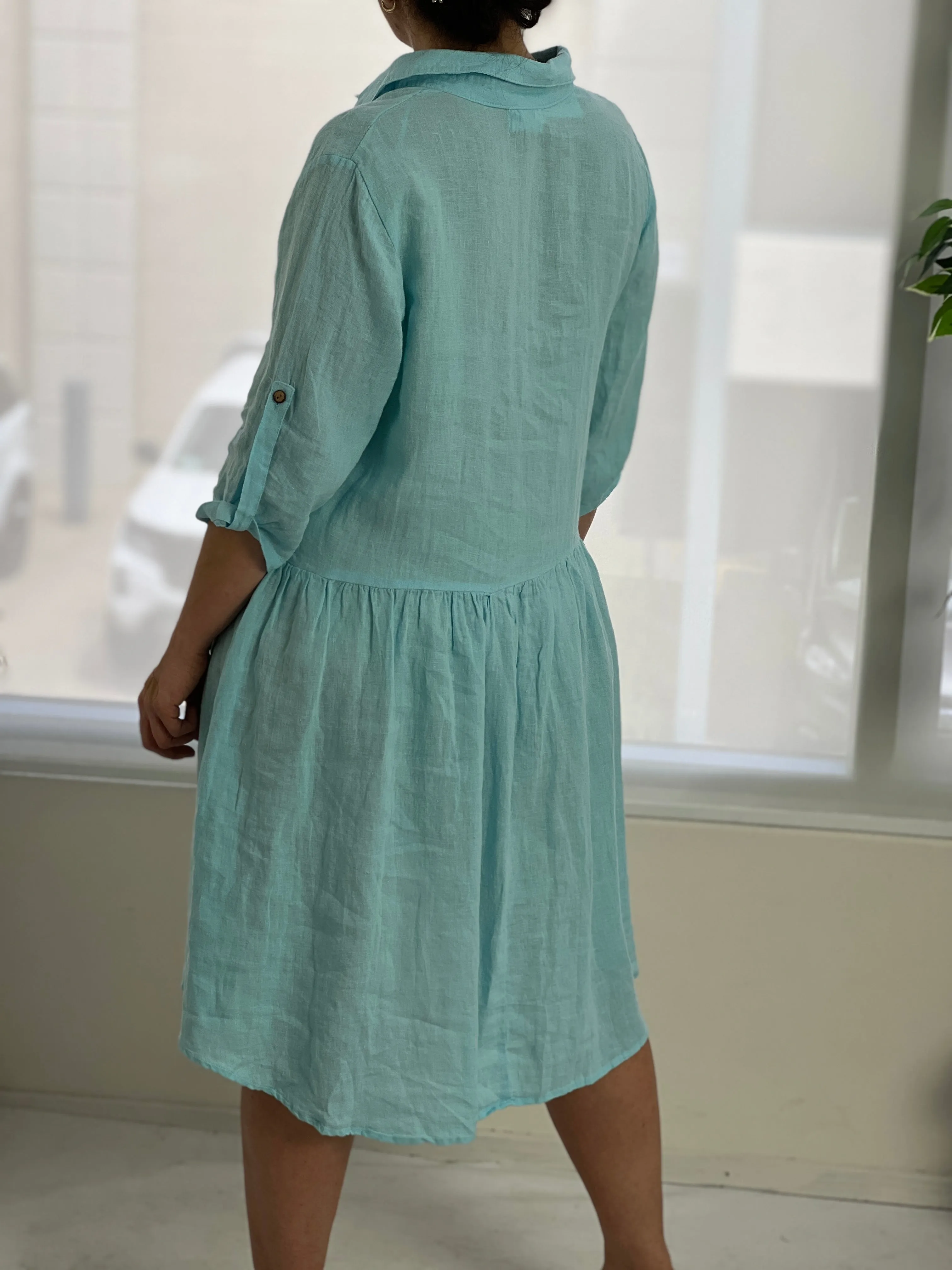 Norah Sky Linen Shirt Dress