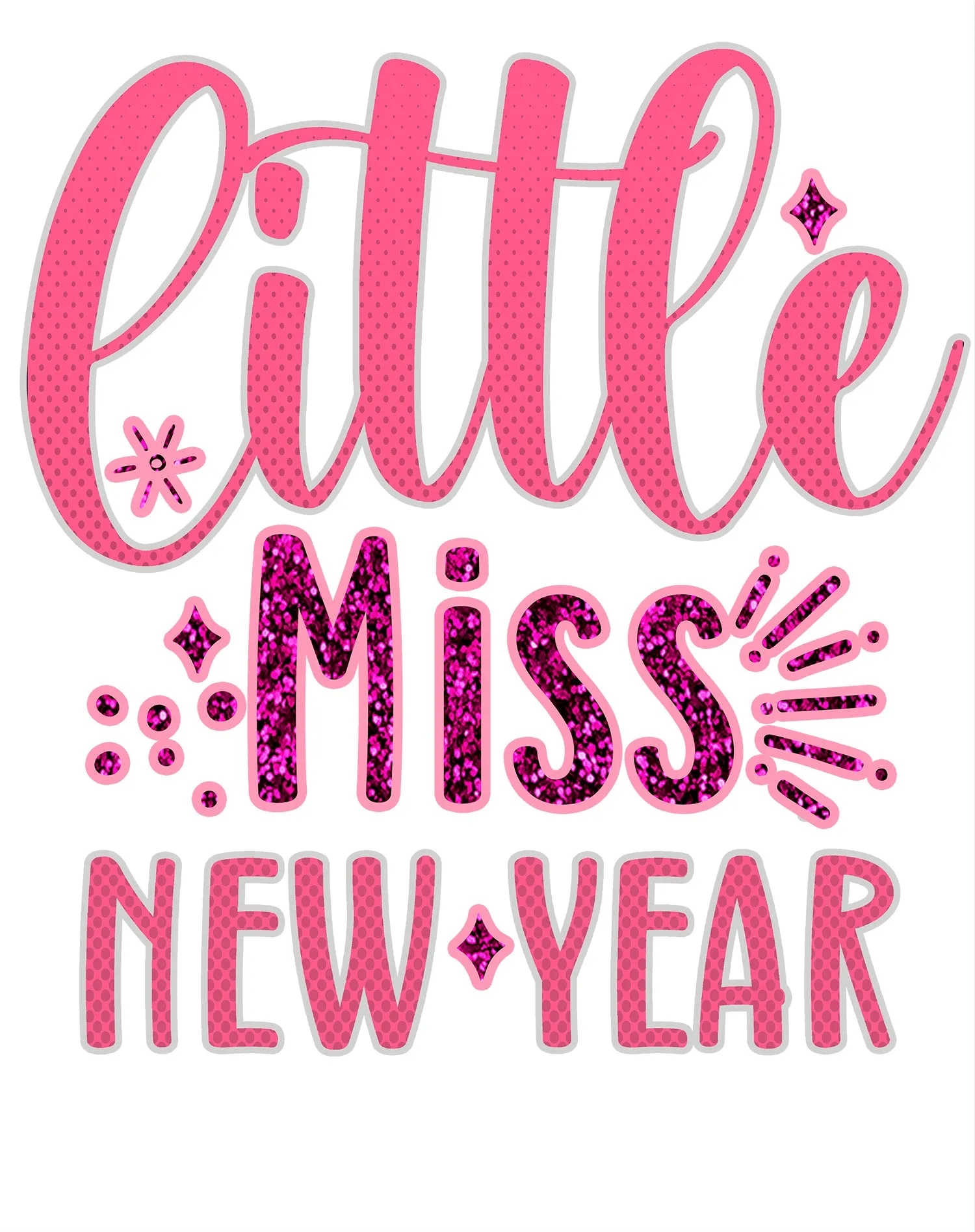 NYE Little Miss New Year Sparkle Bling Party Eve Celebration Kid's T-Shirt