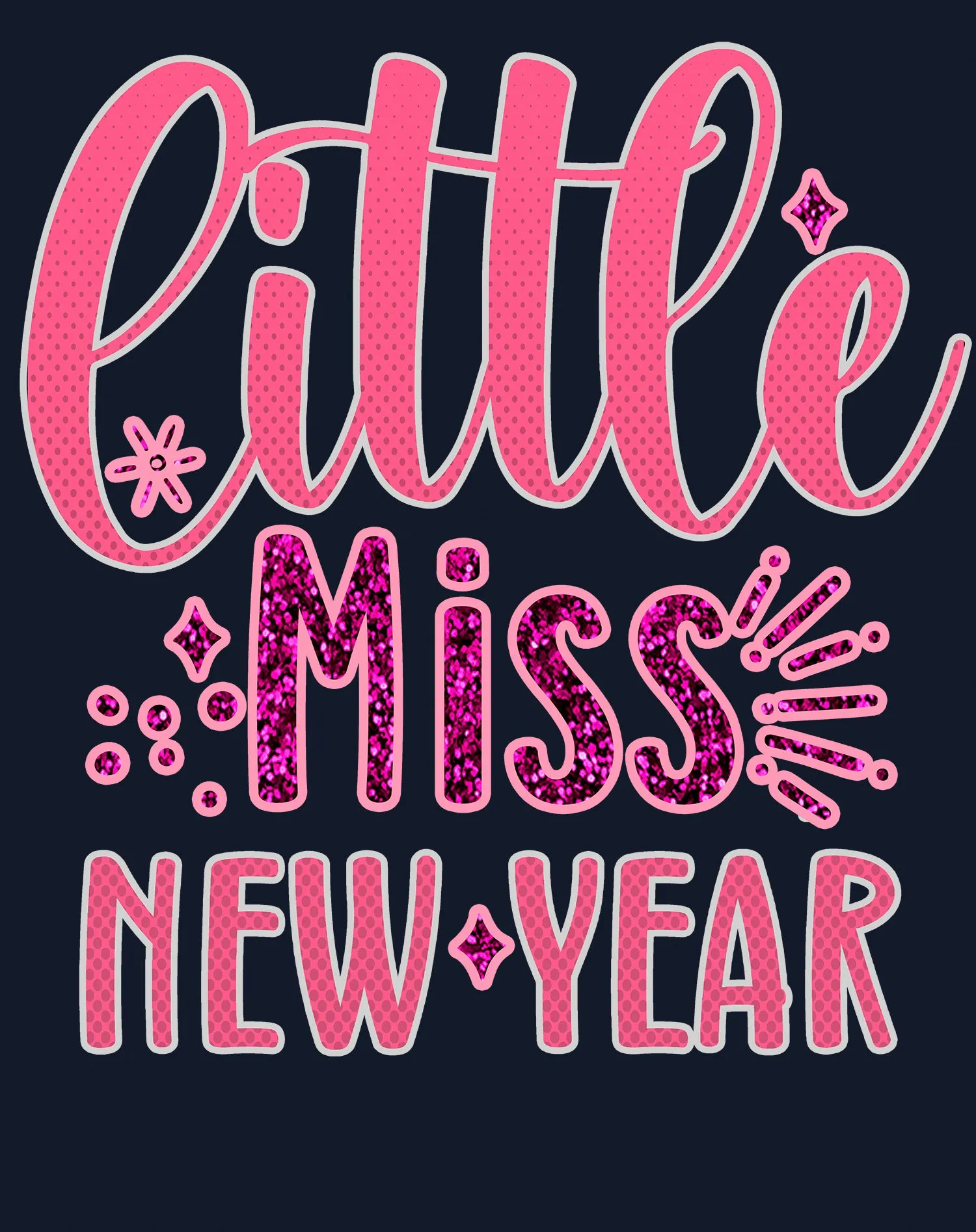 NYE Little Miss New Year Sparkle Bling Party Eve Celebration Kid's T-Shirt
