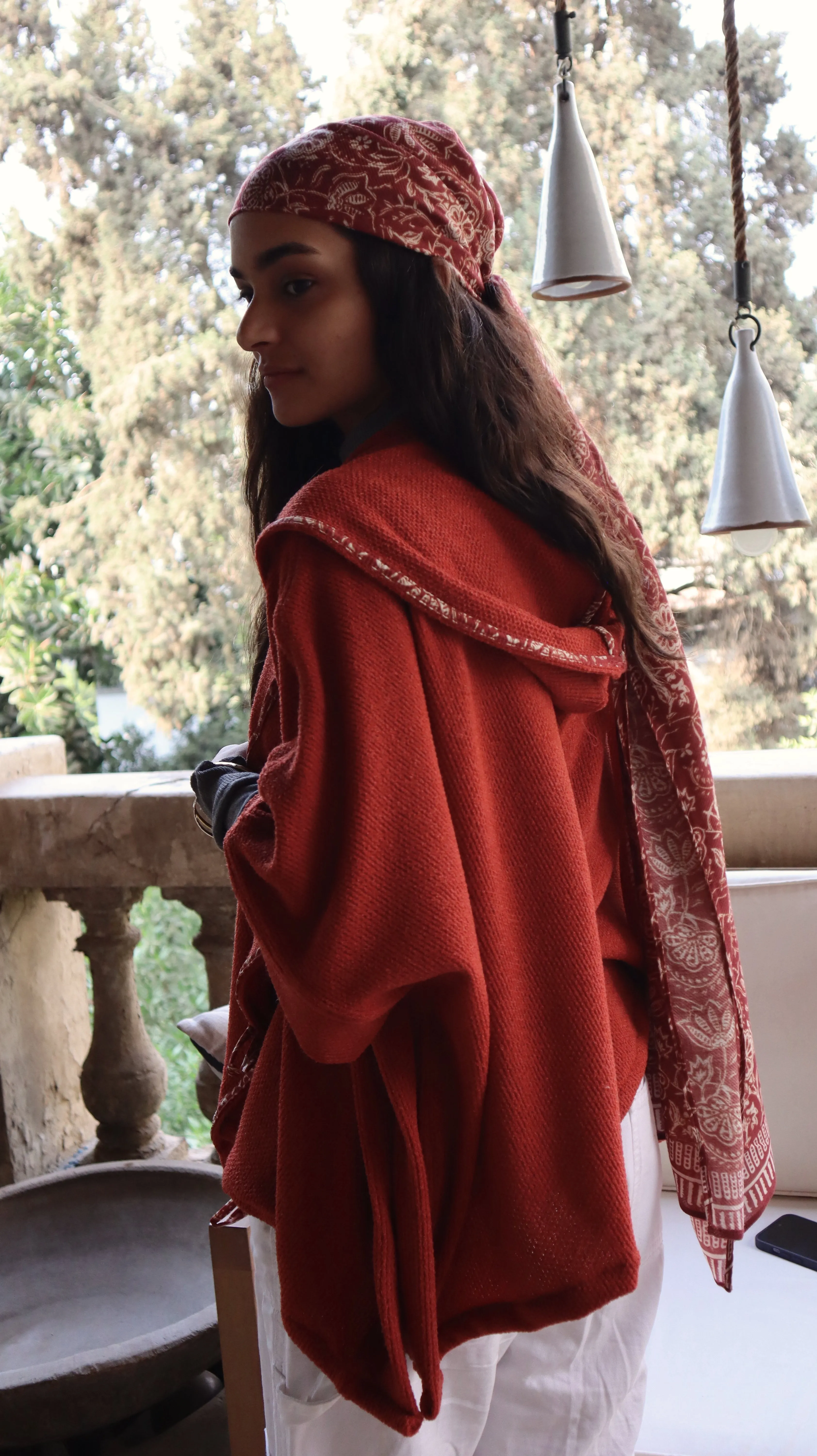 On The Move Poncho In Brick