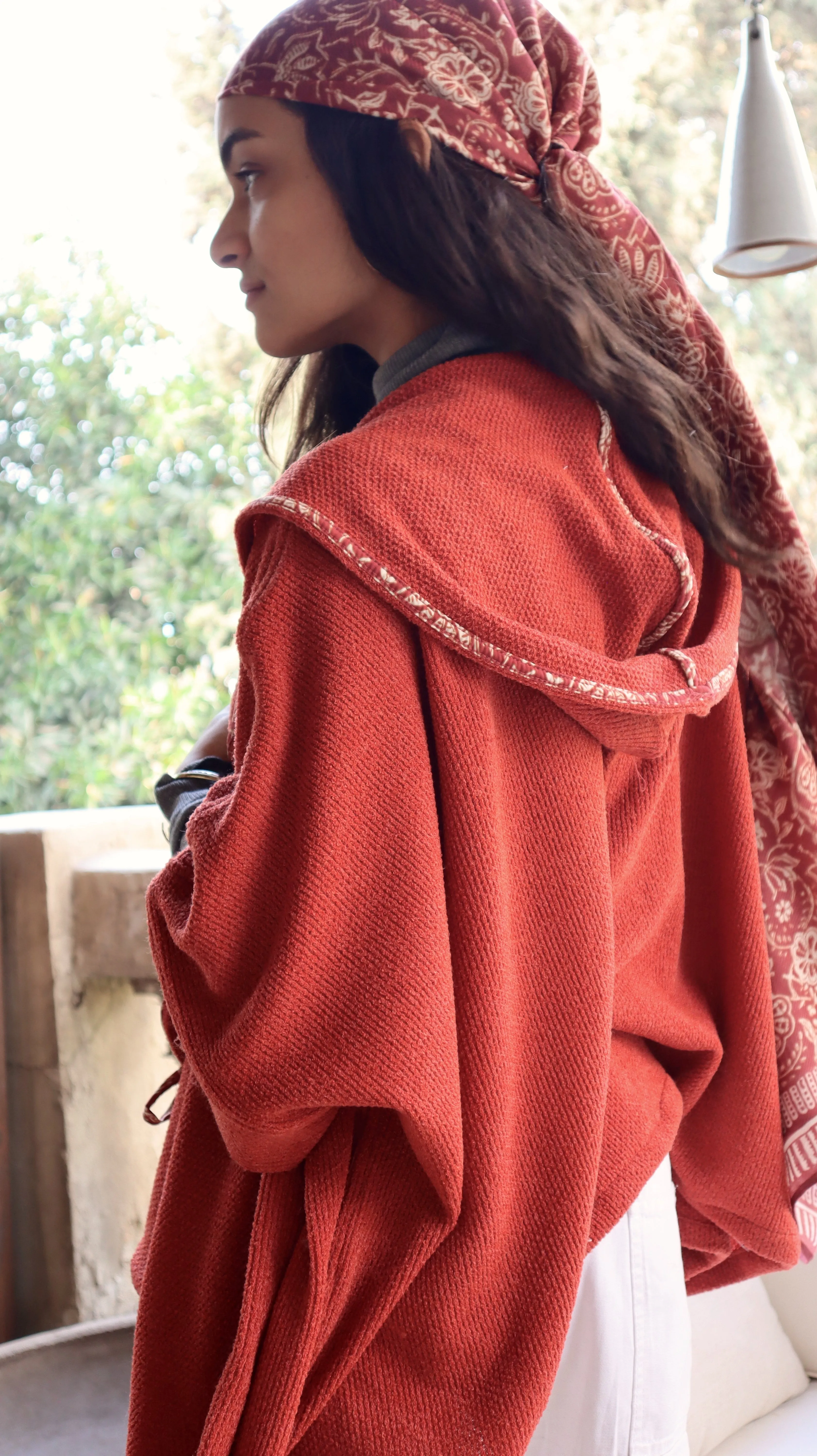 On The Move Poncho In Brick