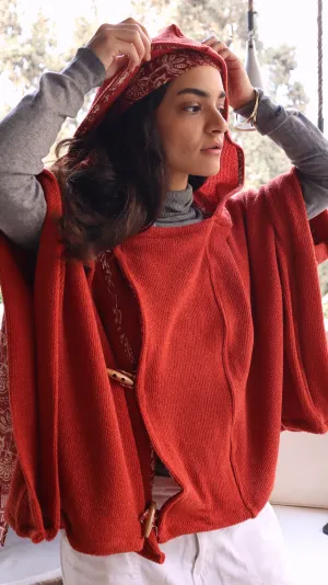 On The Move Poncho In Brick