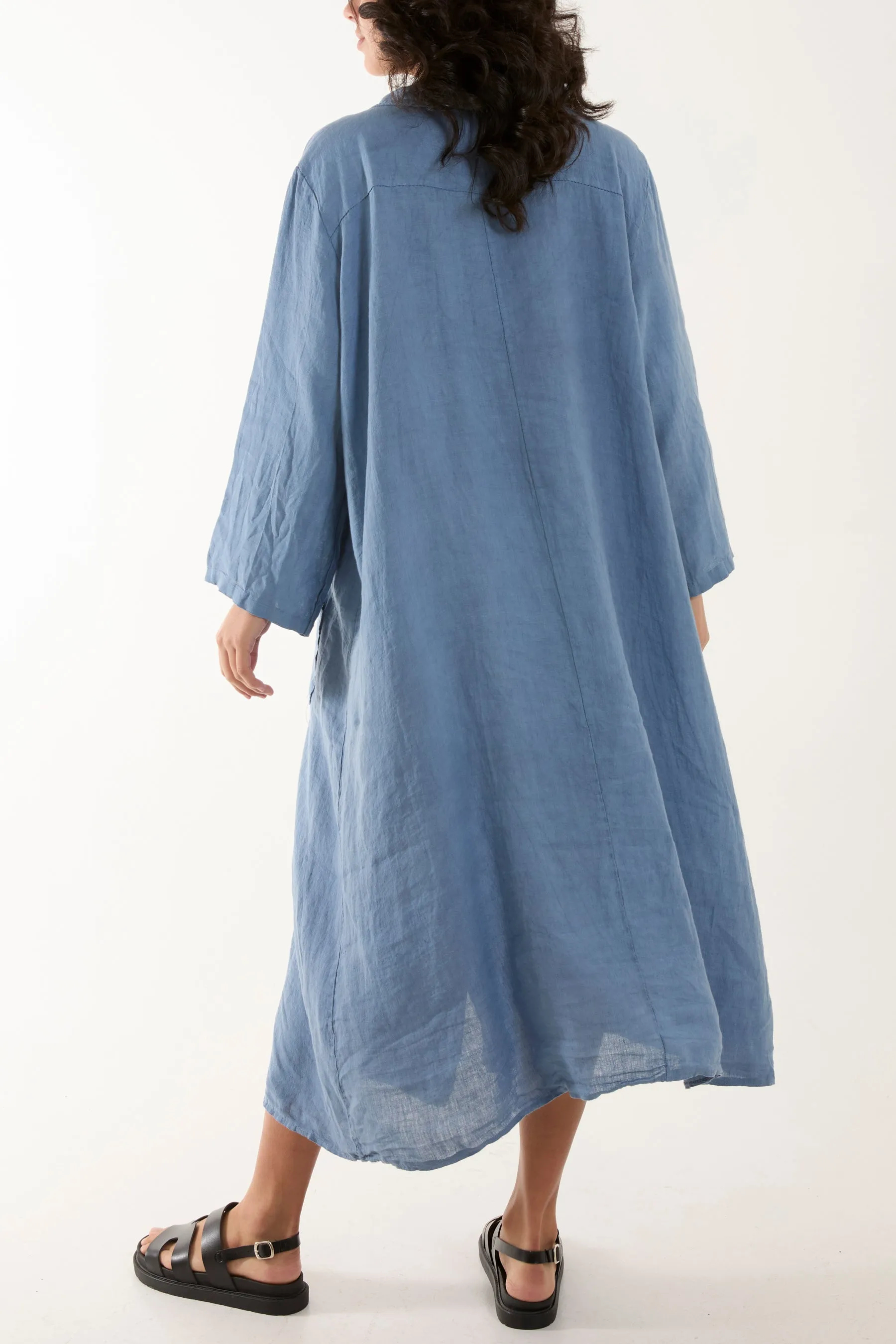 Oversized Button Through Pocket Shirt Dress