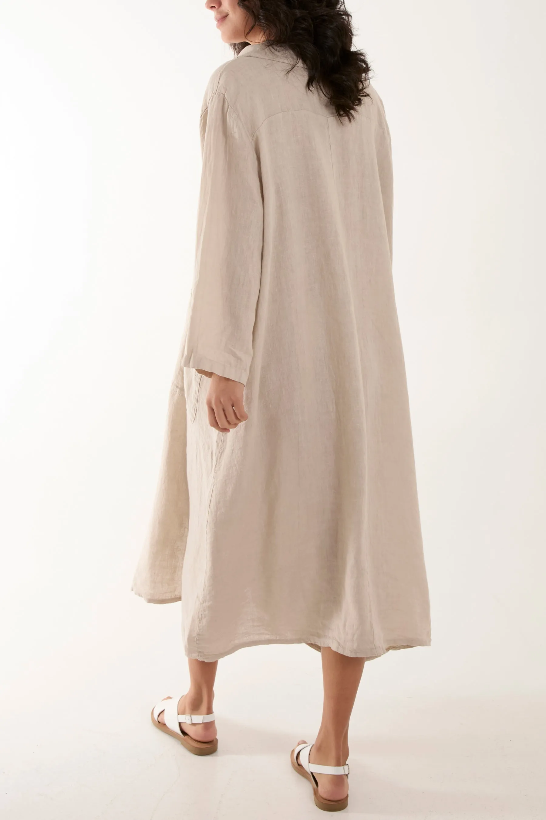 Oversized Button Through Pocket Shirt Dress