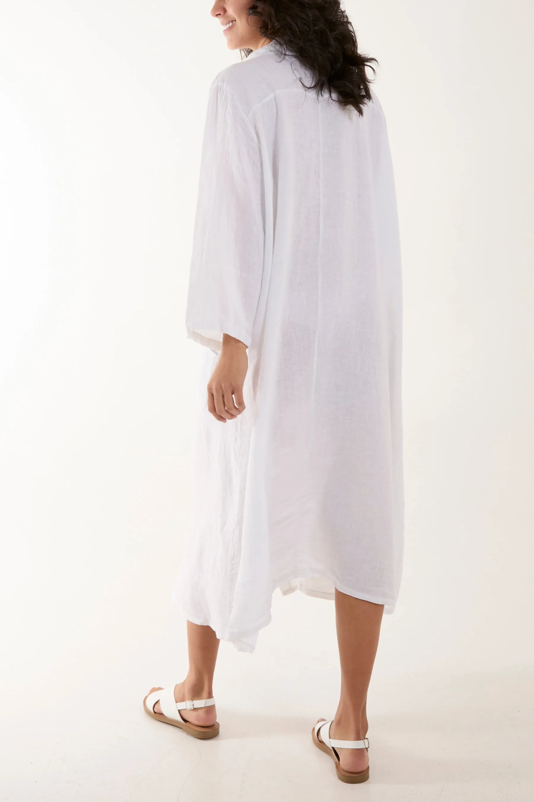 Oversized Button Through Pocket Shirt Dress
