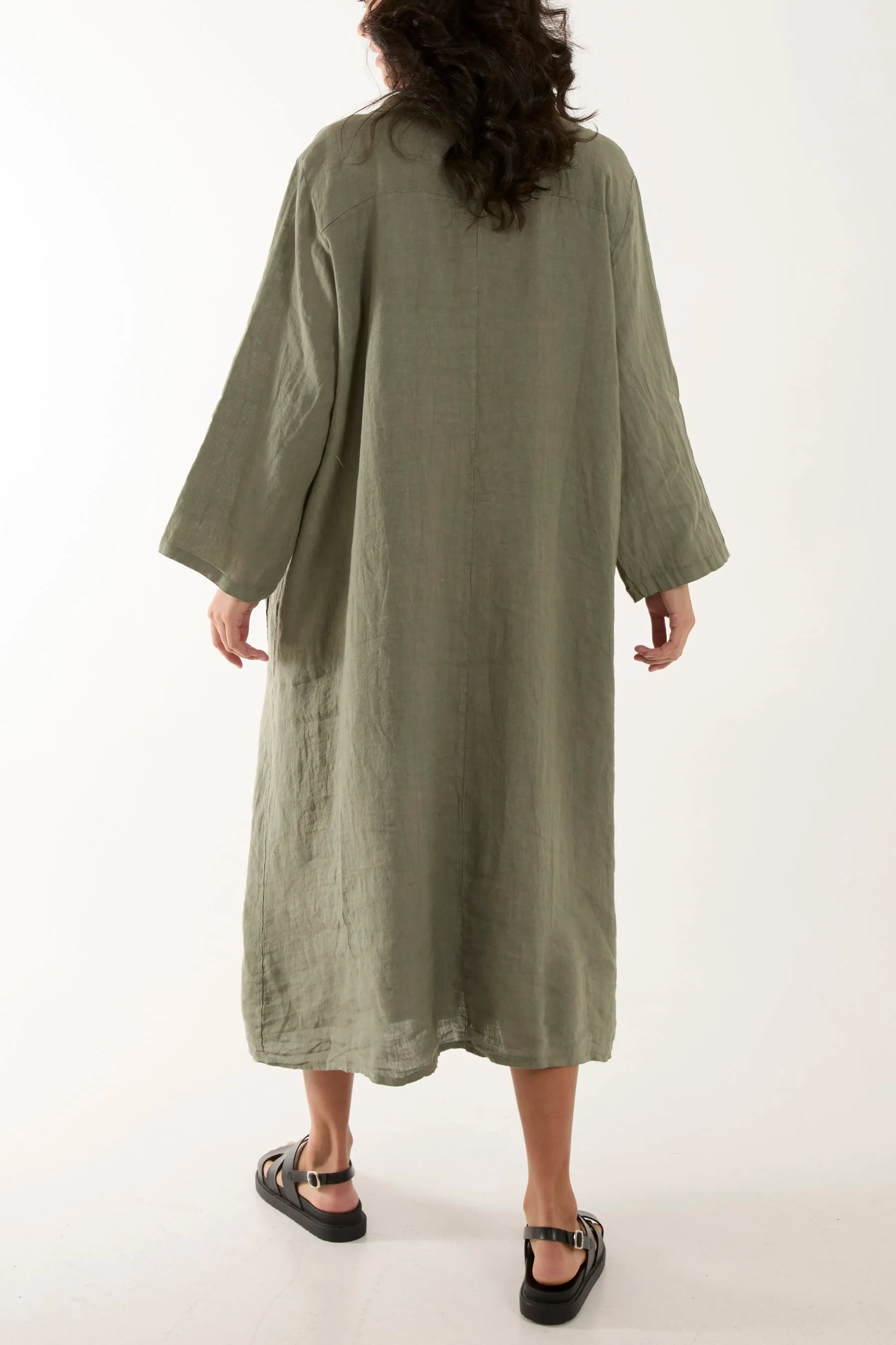 Oversized Button Through Pocket Shirt Dress
