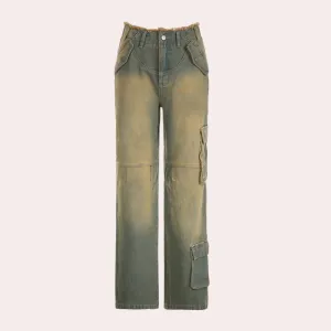 Oversized cargo jeans for women