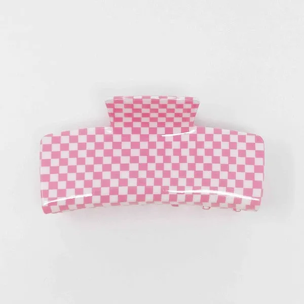 Oversized Checkered Hair Claw