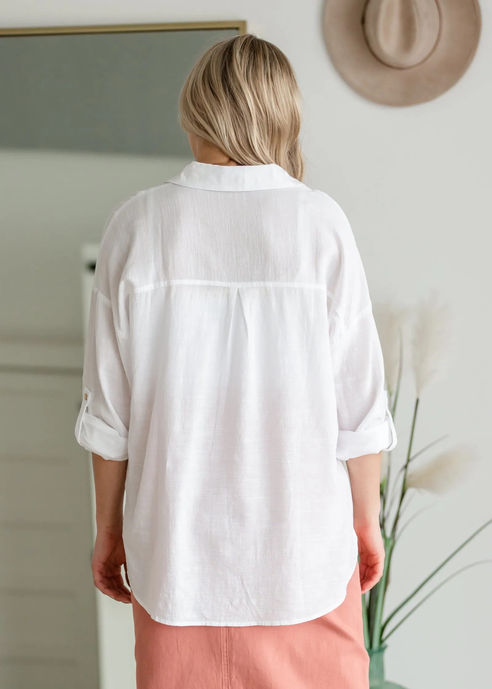 Oversized Cotton Button Down Shirt