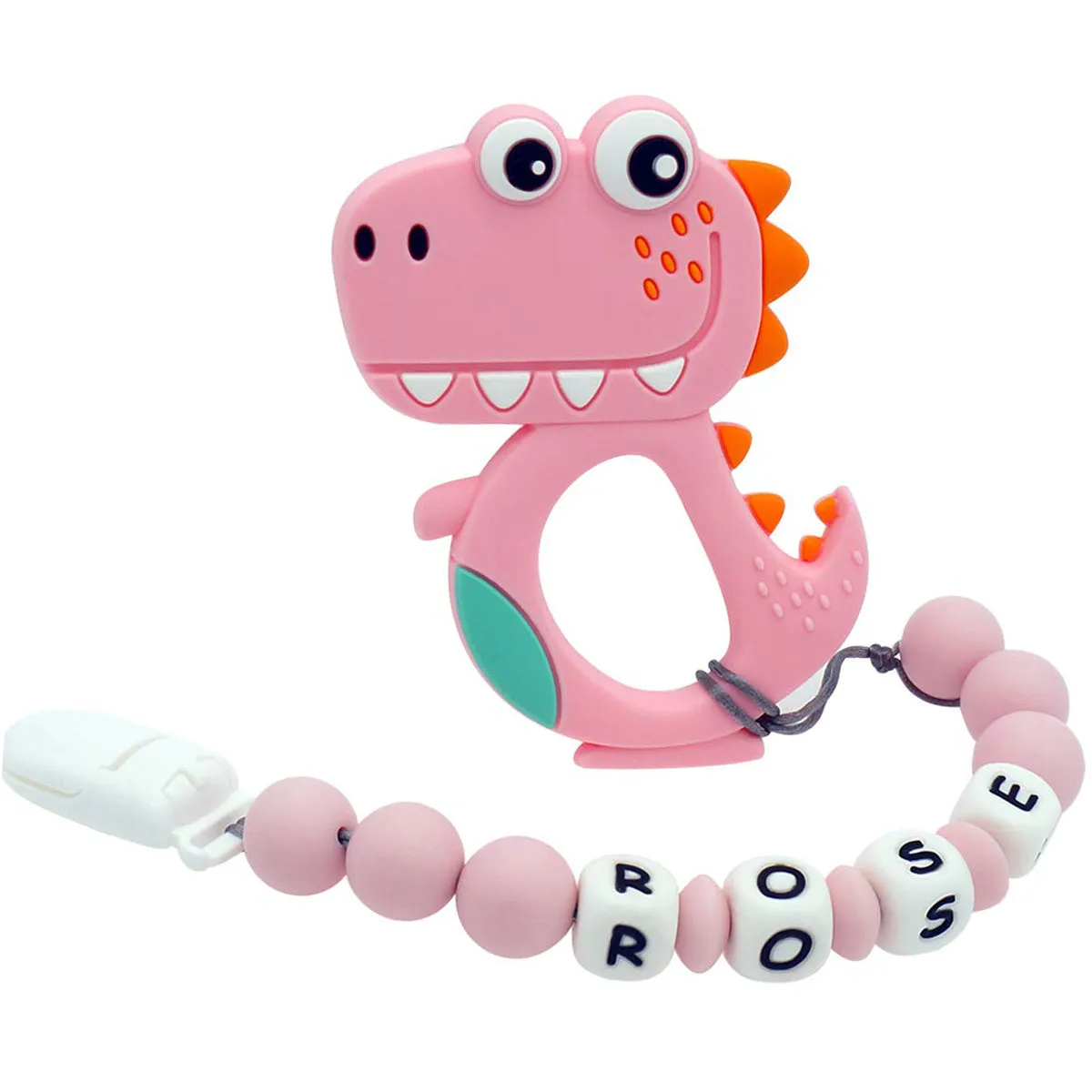 Personalized Teether Toy with Name - T-Rex