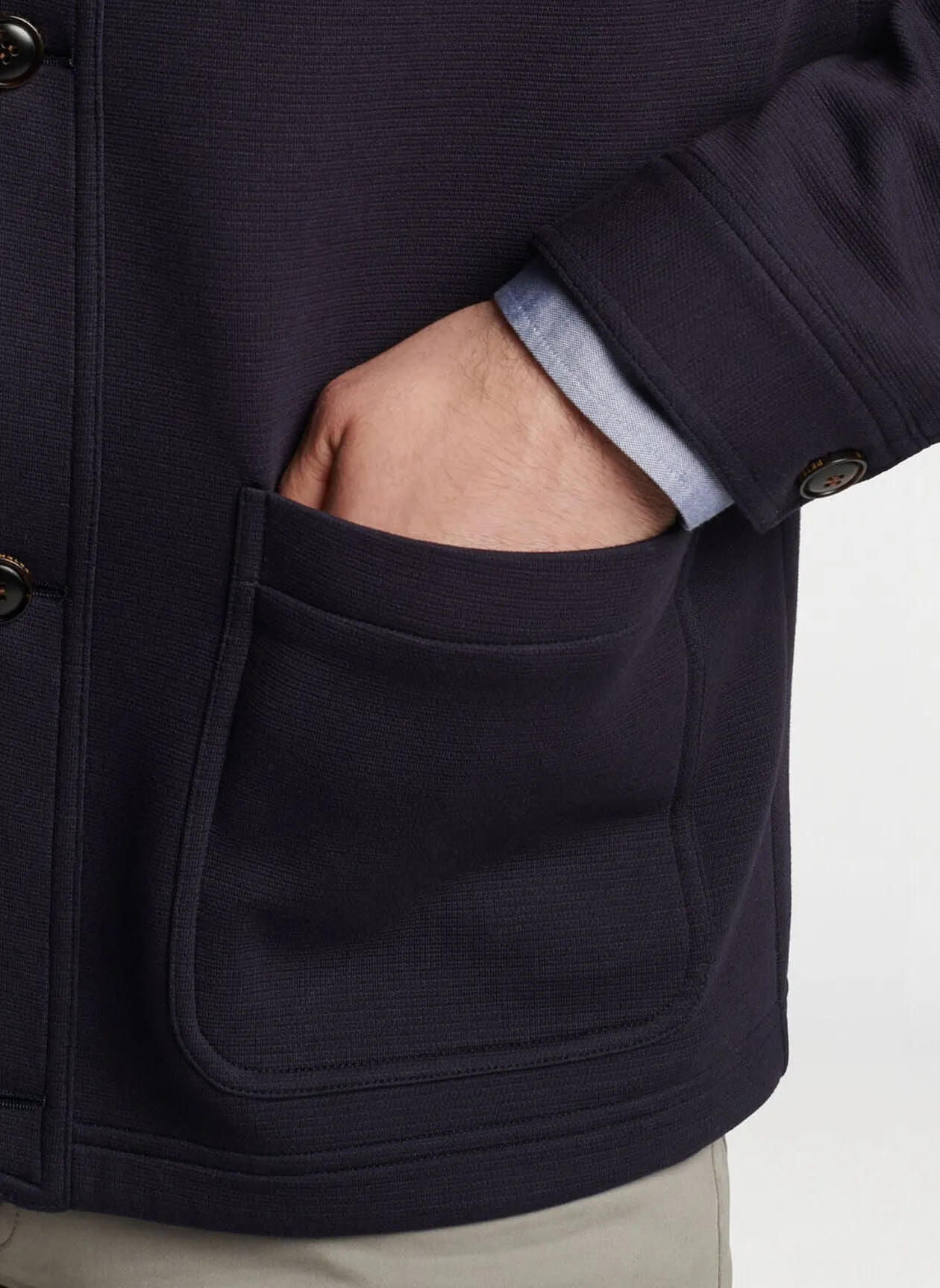 Peter Millar Mens Classic Fit Camden Chore Coat - NAVY