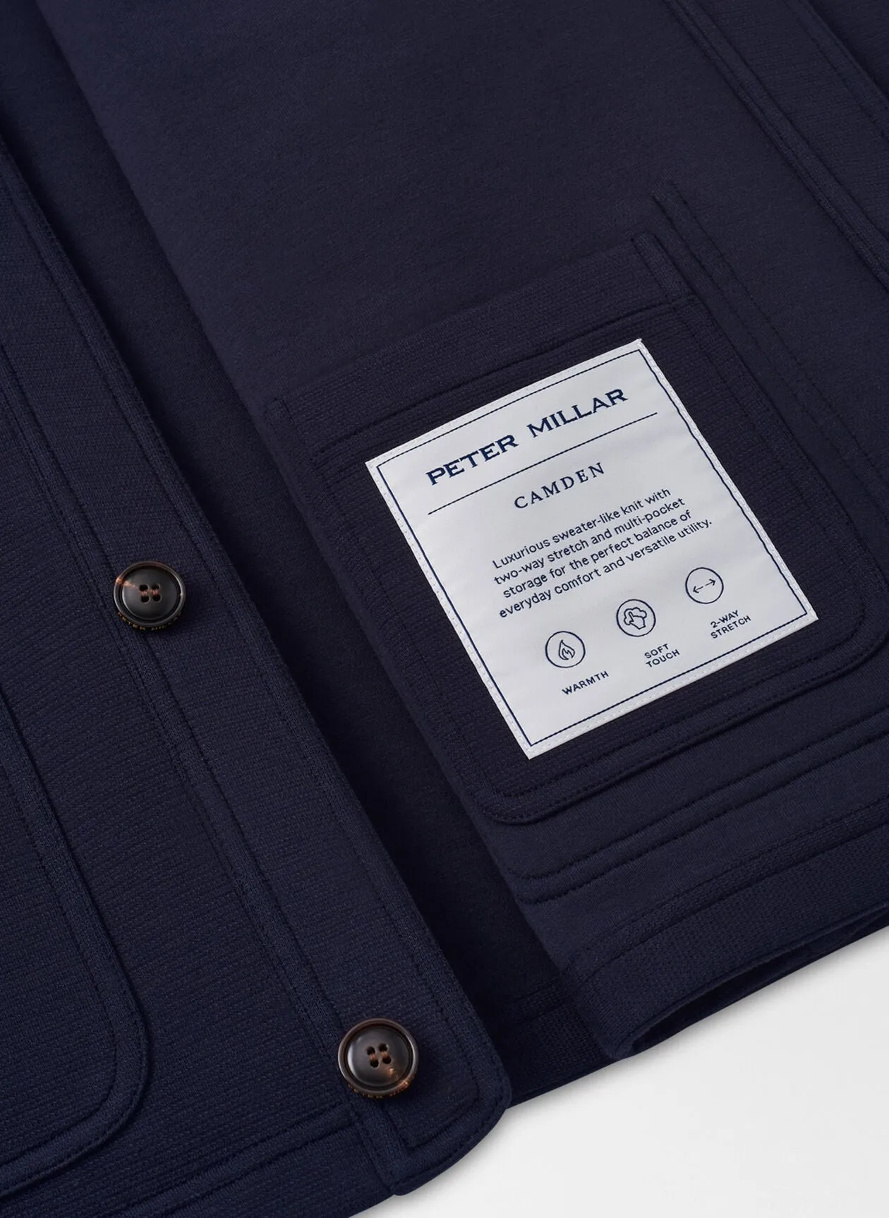 Peter Millar Mens Classic Fit Camden Chore Coat - NAVY